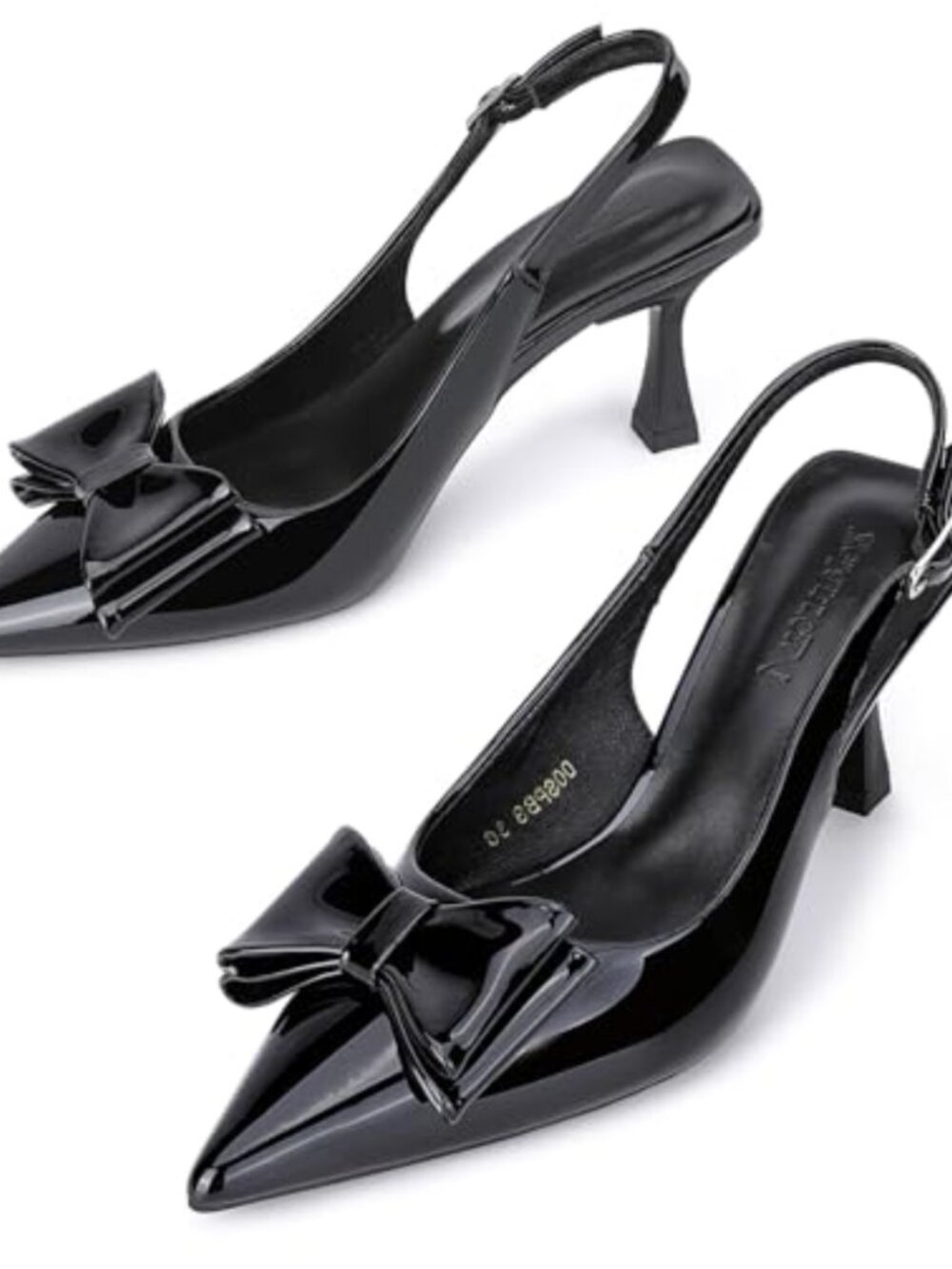 Women's Plaid Slip On Kitten Heel Pump Closed Square Toe Slingback